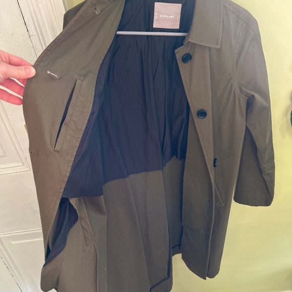 Everlane The Mac Coat Green Base - Size 0 - Picture 6 of 12